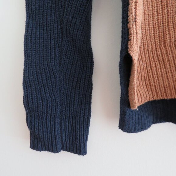 MADEWELL Thompson Pocket Pullover Sweater in Colorblock Heather Timber - Size XS - Picture 9 of 16